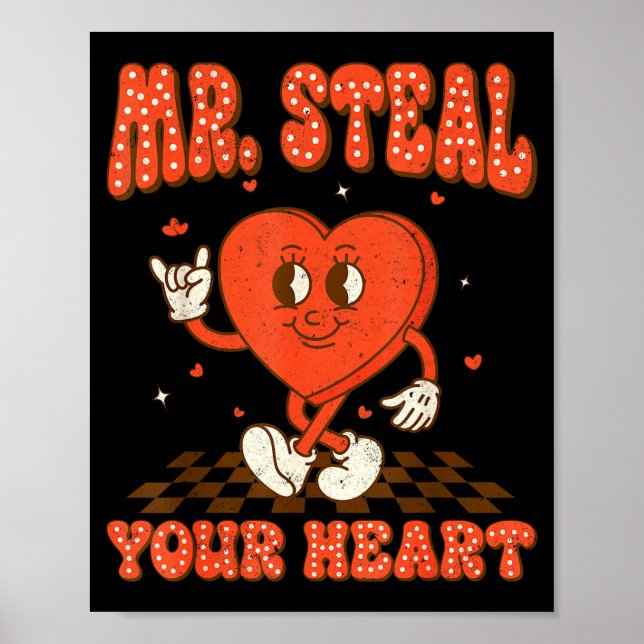 Poster Mr Steal Your Heart For Boys Toddlers Valentine's  (Frente)