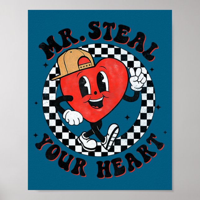 Poster Mr Steal Your Heart For Boys Toddlers Valentine's  (Frente)