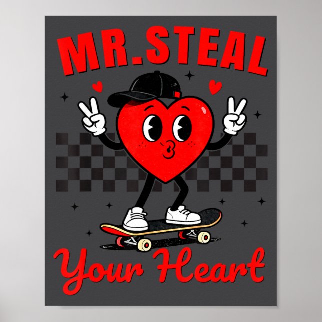 Poster Mr Steal Your Heart For Boys Toddlers Valentine's  (Frente)