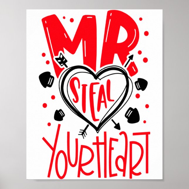 Poster Mr Steal Your Heart Valentines Day Matching Coupl  (Frente)