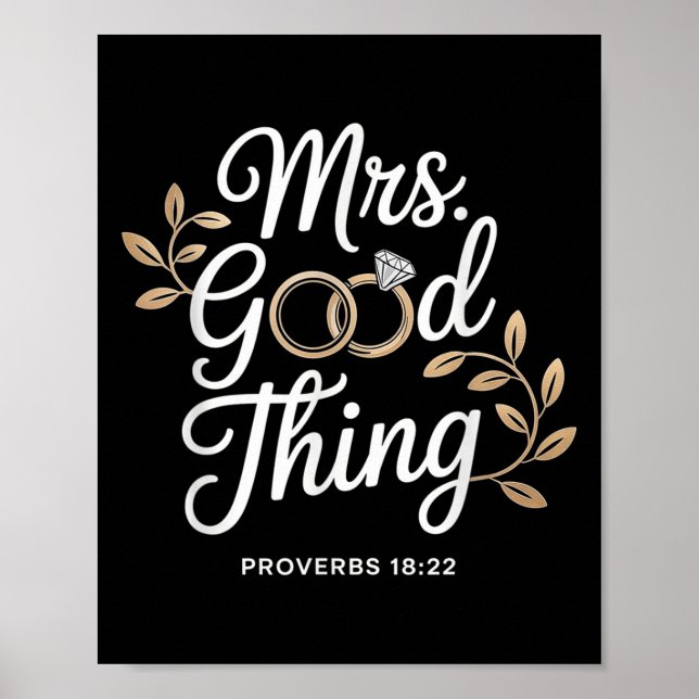 Poster Mrs Good Thing Christian Proverbs Christian Couple (Frente)