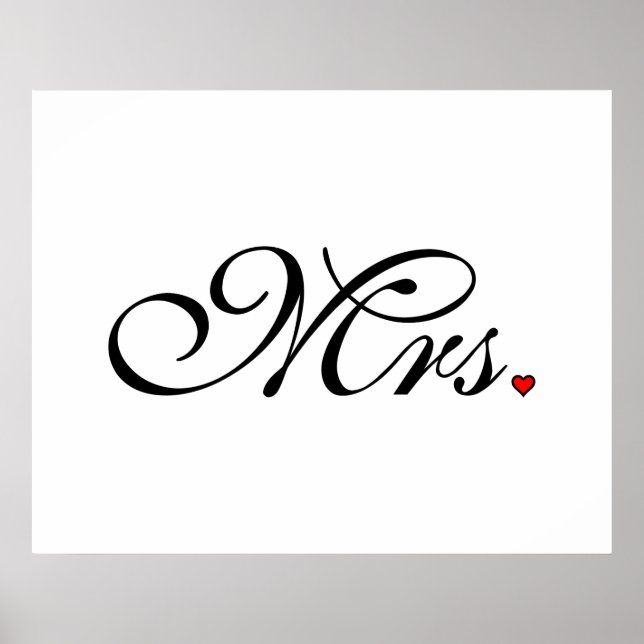 Pôster Mrs. Wife Bride His Her Newly Weds (Frente)