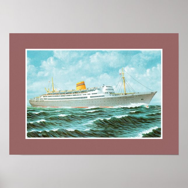 Poster MS Bergensfjord no mar (Frente)