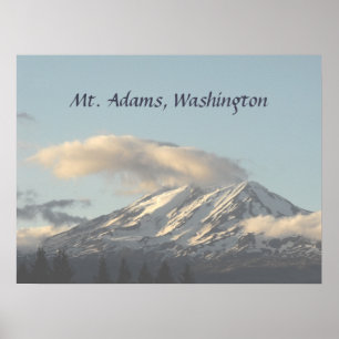 Poster Mt. Adams Washington with Cloud Photo