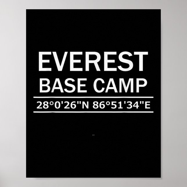 Poster Mt Everest Base Camp Coordinates  (Frente)