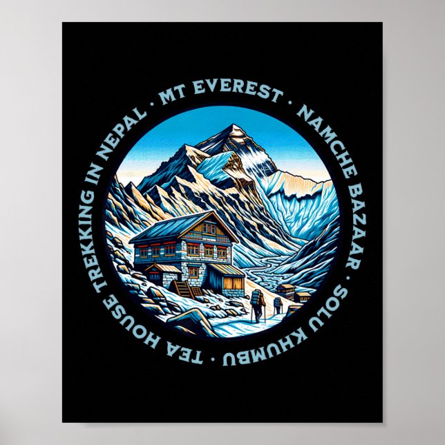 Poster Mt Everest Namche Bazaar Tea House Trekking Nepal  (Frente)