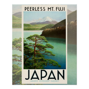 Pôster Mt Fuji Japão Poster de viagens Vintage Art