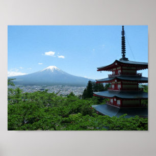 Poster Mt Fuji View Arakurayama Sengen Park Japão
