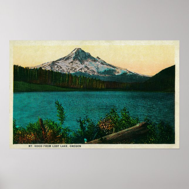 Poster Mt. Hood do Lago Perdido, ORMt. Hood, OU (Frente)