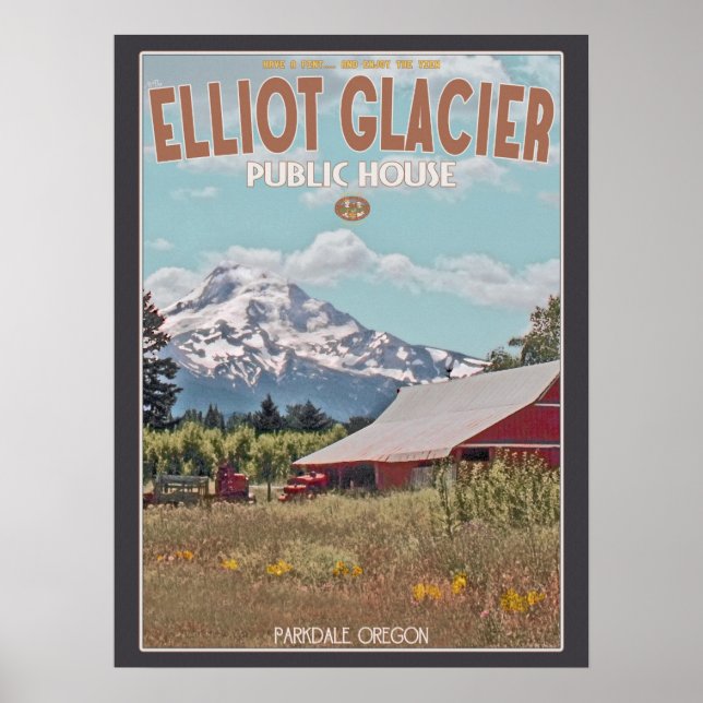 Pôster Mt Hood - Elliot Glacier Public House (Frente)