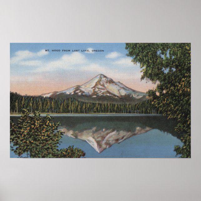 Poster Mt. Hood, Oregon - Vista da Montanha da Perda 2 (Frente)