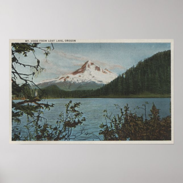 Poster Mt. Hood, Oregon - Vista da Montanha Perdida (Frente)