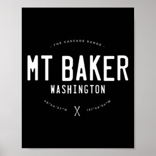 Poster Mt. Ker Washington Gráfico Envelhecido Esqui Vinta
