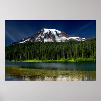 Pôster Mt. Rainier e lago de Reflexão