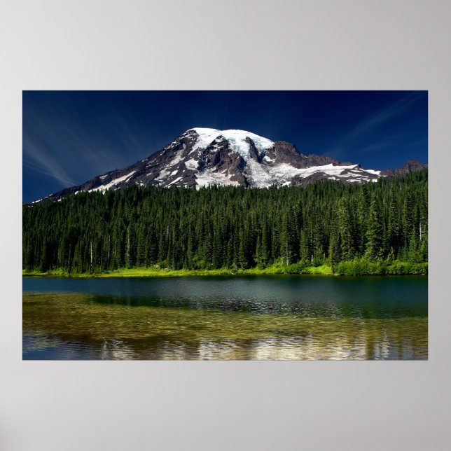 Pôster Mt. Rainier e lago de Reflexão (Frente)