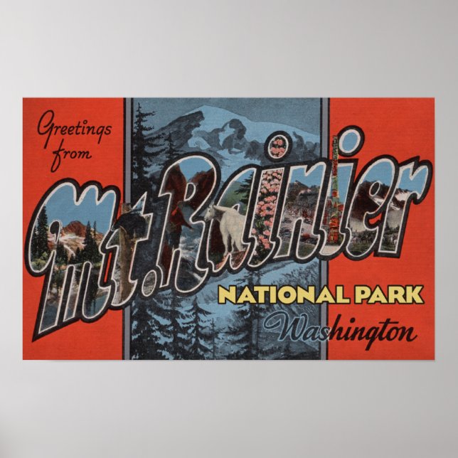 Poster Mt. Rainier State Park, Washington (Frente)