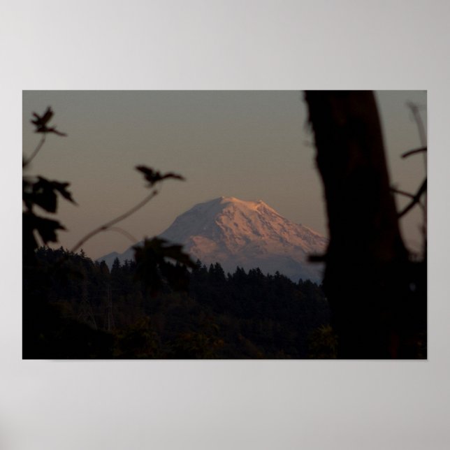 Pôster Mt. Rainier Sunset, Tacoma, WA (Frente)