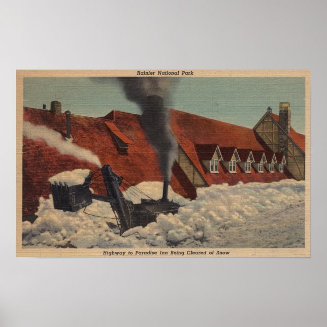 Poster Mt. Rainier, WA - Paraíso Inn (Frente)
