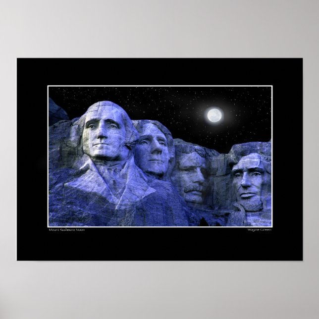 Poster Mt. Rushmore e a lua cheia (Frente)