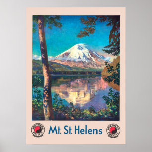 Poster Mt. St Helens, para o vintage pacífico do norte
