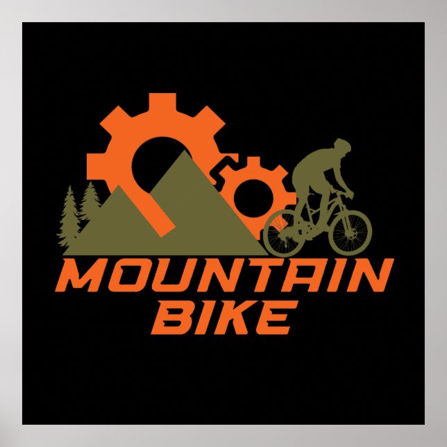 Poster MTB Bicicleta de Montanha Downhill Moderna (Frente)