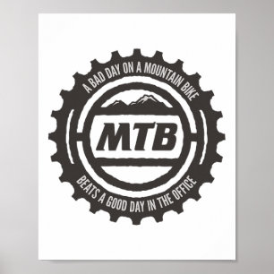 Poster Mtb Engraçado, Dia D de Bicicleta de Montanha, Cic