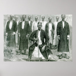 Poster Mtesa, o imperador de Uganda e outros chefes