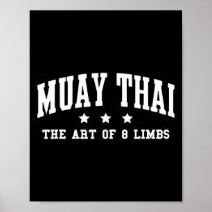 Poster Muay Thai A Arte dos 8 Membros Muay Thai Kickboxin