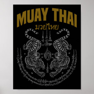 Poster Muay Thai Art Twin Tigers Muay Thai Fighter Mma Mã