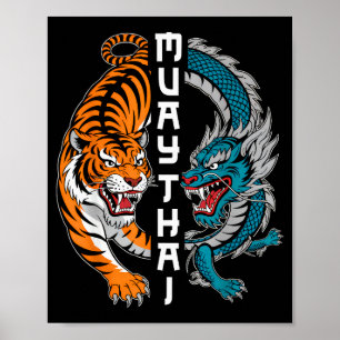 Poster Muay Thai Boxe Tailândia Fã Muay Thai Homens Mulhe