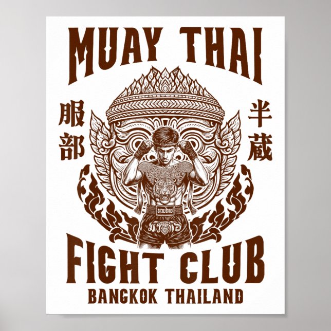 Poster Muay Thai Boxer Boxer Boxer Boxer Muay Thai Figh (Frente)