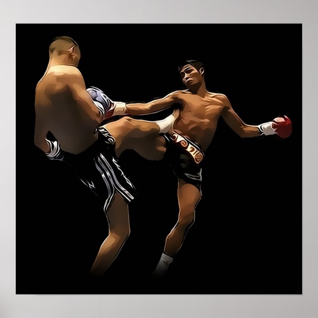 Pôster Muay Thai Boxing Action (Frente)