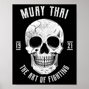Poster Muay Thai Caveira - Boxe Tailandês e Kickboxing _1