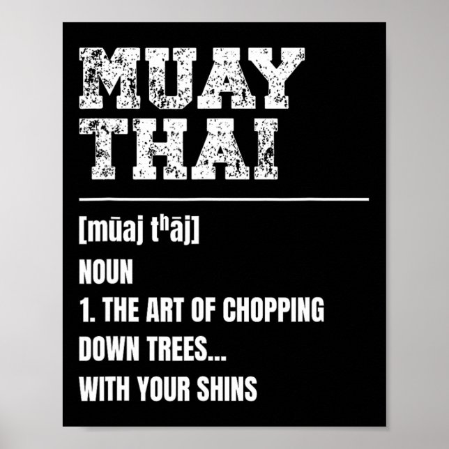 Poster Muay Thai Definition Martial Arts Thai Boxin Mart (Frente)