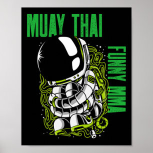 Poster Muay Thai Enrolado Astronauta, Mma, Kickboxing, Ji