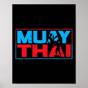 Poster Muay Thai Fighter Boxando Artes Marciais Hob