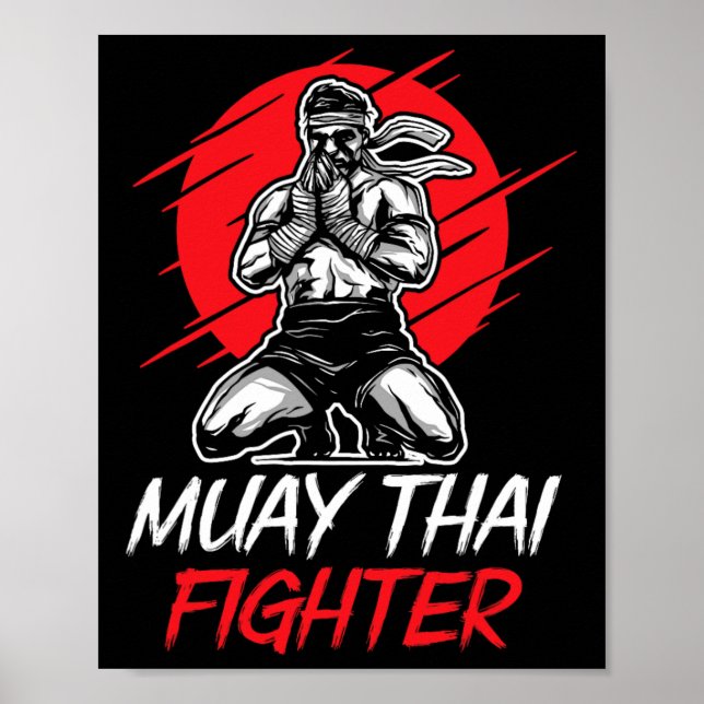 Poster Muay Thai Fighter Martial Arts Boxando Hob (Frente)