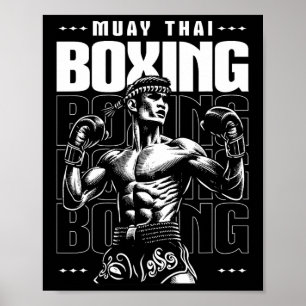 Poster Muay Thai Fighter Mma Vintage