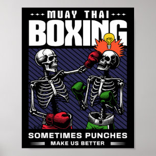 Poster Muay Thai Fighter Mma Vintage Engraçado Artes Marc