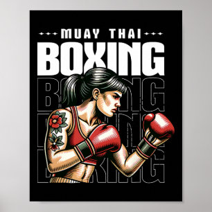 Poster Muay Thai Fighter Mma Vintage Martis Artes Marciai