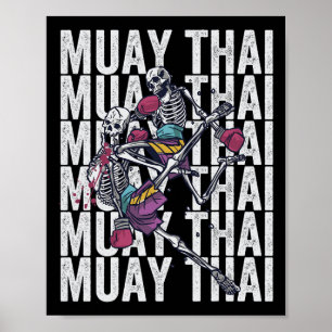 Poster Muay Thai Kickboxing, Esqueletos Muay Thai, Muay T
