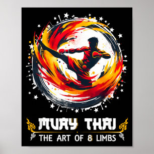 Poster Muay Thai MMA Boxe Tailandesa Kickboxing Arte Muay