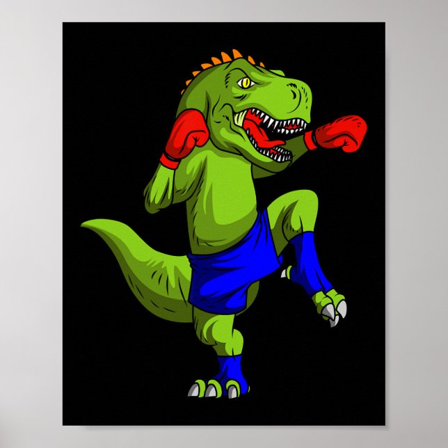 Poster Muay Thai Mma Fighter T-rex Mixing Arte Marcial Co (Frente)