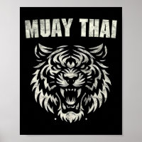 Muay Thai Mma Luta Tatuagem Tigre Rugido Kickboxin