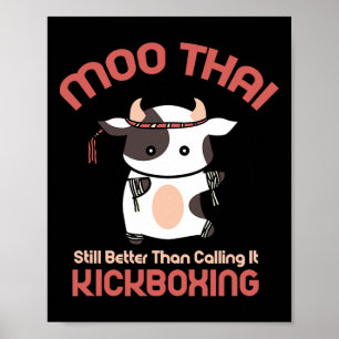 Poster Muay Thai Moo Thai Kickboxing Engraçado