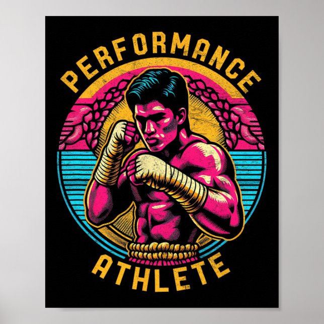 Poster Muay Thai Performance Athlete Men's Kickboxing Mma (Frente)