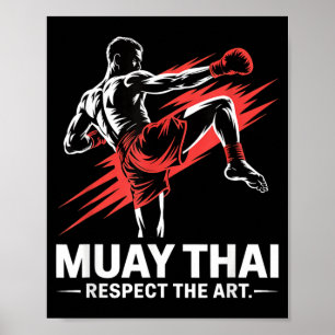 Poster Muay Thai Respeita a Arte dos 8 Membros Kick Boxin