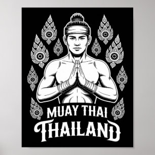 Poster Muay Thai Thailand Vintage Tiger Figher Training