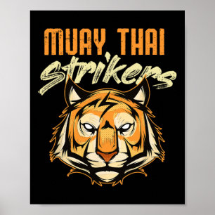 Poster Muay Thai Tiger Tailandês Boxing Tailândia Kickbox