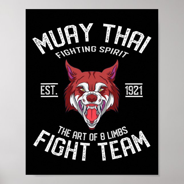 Poster Muay Thai Wolf - Boxe Tailandesa e Kickboxing  (Frente)